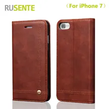 RUSENTE High quality Wallet Leather Phone Cover Case for iPhone 7 Luxury Flip Phone Holder Case For apple iPhone7