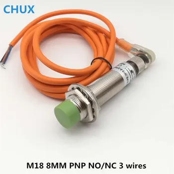 Inductive Proximity Sensor Switch PNP NO or NC 3 wires 8mm Sensing detect distance with 2m LED bend Sensor connector
Inductive Proximity Sensor Switch PNP NO or NC 3 wires 8mm Sensing detect distance with 2m LED bend Sensor connector