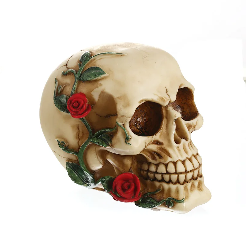 European Rose Skull Figurines Resin Skull Desktop Retro Decoration White Crafts Office Personalized Halloween Skulls Toys
European Rose Skull Figurines Resin Skull Desktop Retro Decoration White Crafts Office Personalized Halloween Skulls Toys