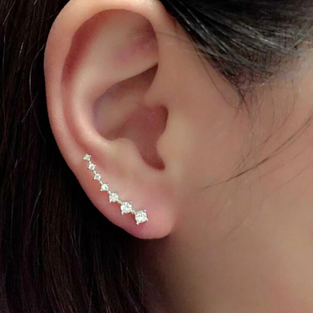 Hot Sale Women Girl Ear Climbers Crawlers Lady Earrings Curved Female 7 Rhinestone Stud Earrings Jewelry
Hot Sale Women Girl Ear Climbers Crawlers Lady Earrings Curved Female 7 Rhinestone Stud Earrings Jewelry