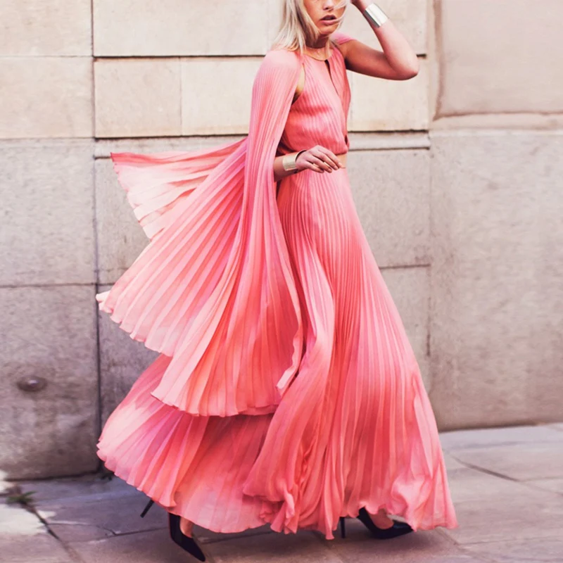Spring and Autumn New Style Sexy Round-collar Hollow-out Flying-sleeve Chiffon Dress
Spring and Autumn New Style Sexy Round-collar Hollow-out Flying-sleeve Chiffon Dress