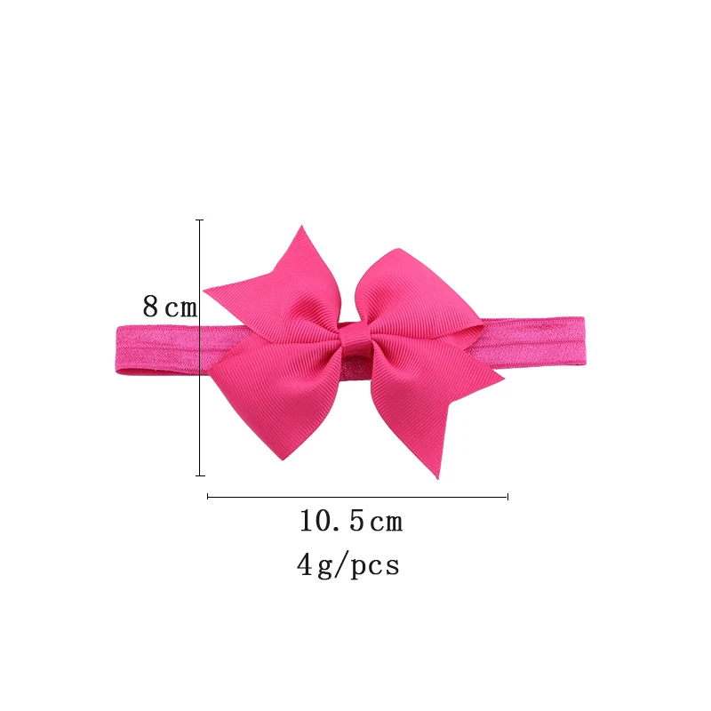 20 Pcs Printed Floral Fabric Bow Headband Striped Dots Knot Elastic Nylon Hair Band Hair Accessories Kid Hair Bands Summer Style (4)