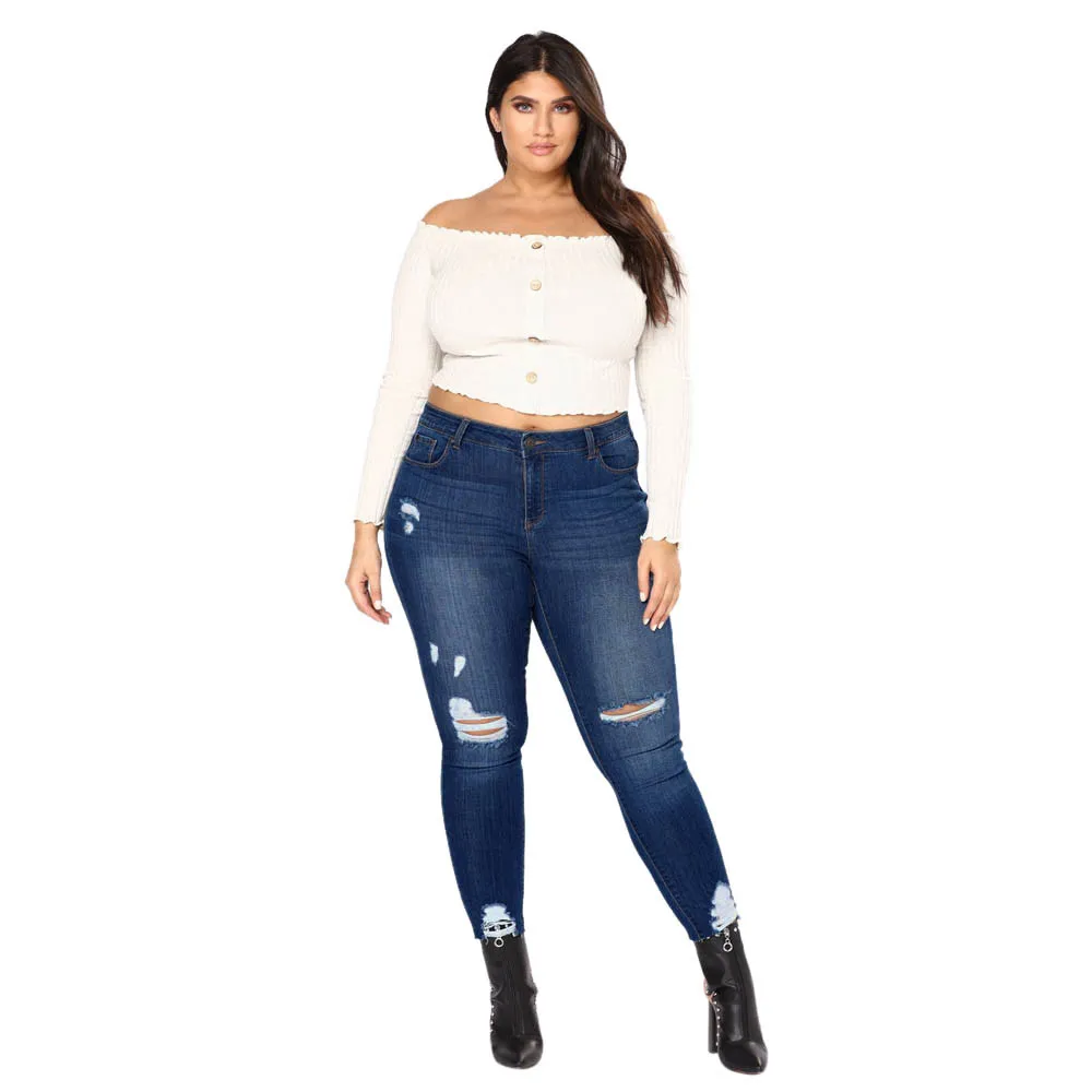 New Plus Size Retro Big Size Casual Skinny Jeans High Waist Slim Bodycon Pants Woman Denim Jeans Stretched Ripped Bottoms #10
New Plus Size Retro Big Size Casual Skinny Jeans High Waist Slim Bodycon Pants Woman Denim Jeans Stretched Ripped Bottoms #10