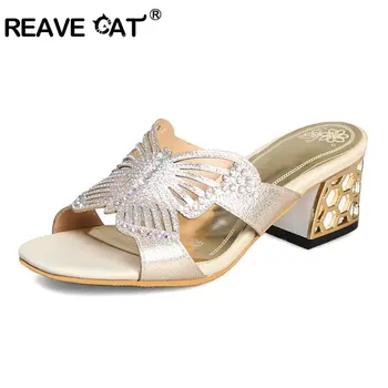 REAVE CAT Summer Rhinestones slippers Open Toe mid Heel Women Party Shoes Casual Beach Slip on shoes Large size 44 46
REAVE CAT Summer Rhinestones slippers Open Toe mid Heel Women Party Shoes Casual Beach Slip on shoes Large size 44 46