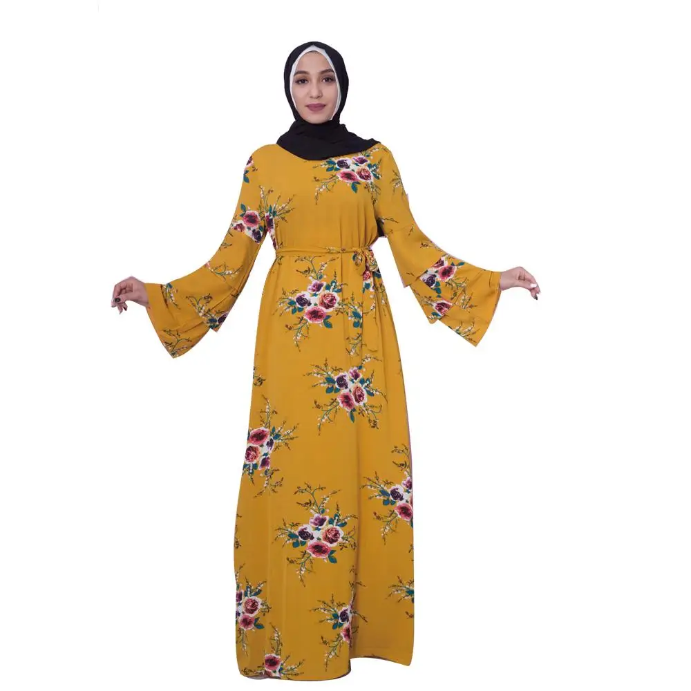New Women Muslim Maxi Dress Jilbab Abaya Gown Dubai Floral Printed Belt Arab Middle East Dress Islamic Clothing Ramadan Fashion
New Women Muslim Maxi Dress Jilbab Abaya Gown Dubai Floral Printed Belt Arab Middle East Dress Islamic Clothing Ramadan Fashion