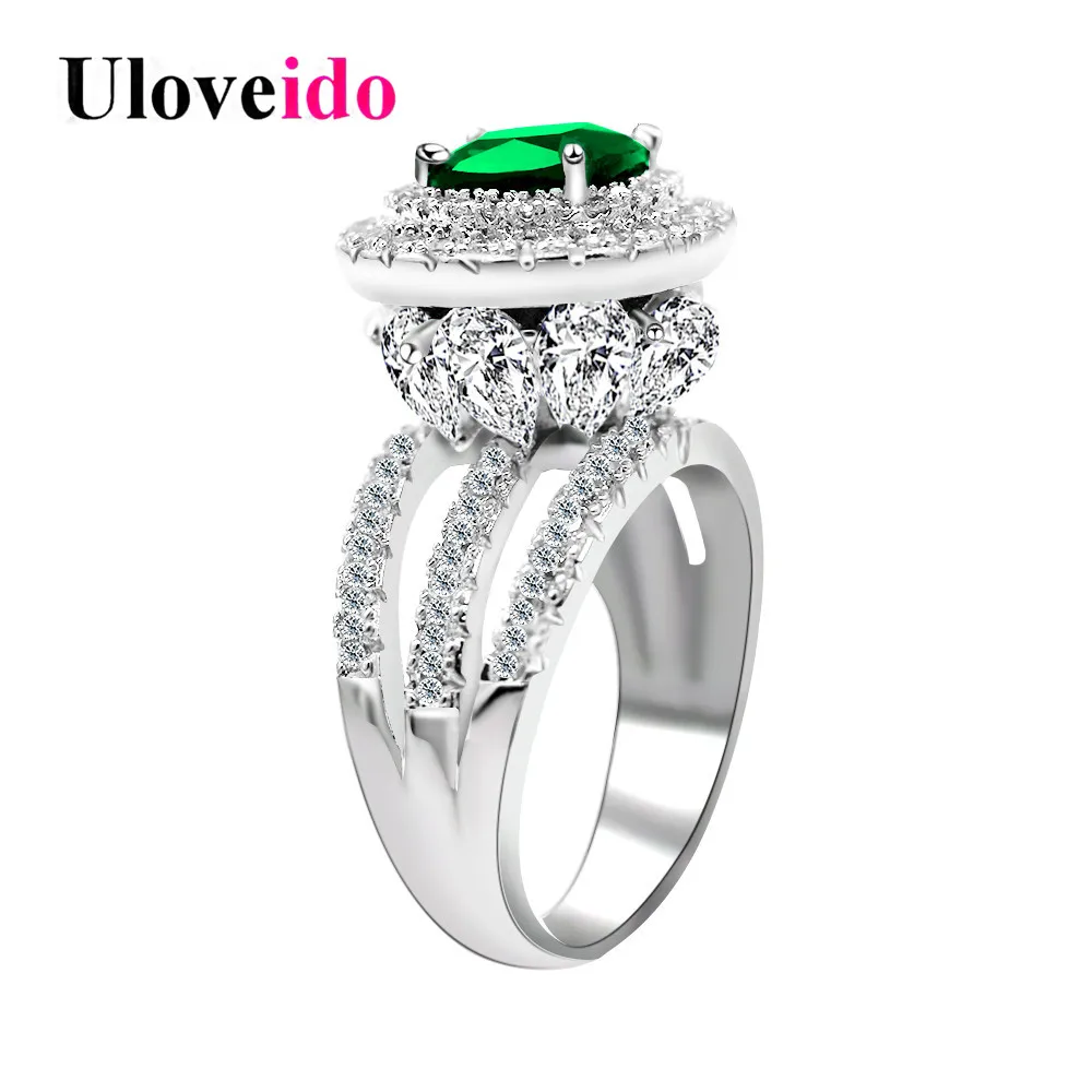 Uloveido Women's Wedding Rings Engagement Ring with Stone Big Green Crystal Zirconia Jewelry Accessories Gifts for Women RJ213
Uloveido Women's Wedding Rings Engagement Ring with Stone Big Green Crystal Zirconia Jewelry Accessories Gifts for Women RJ213