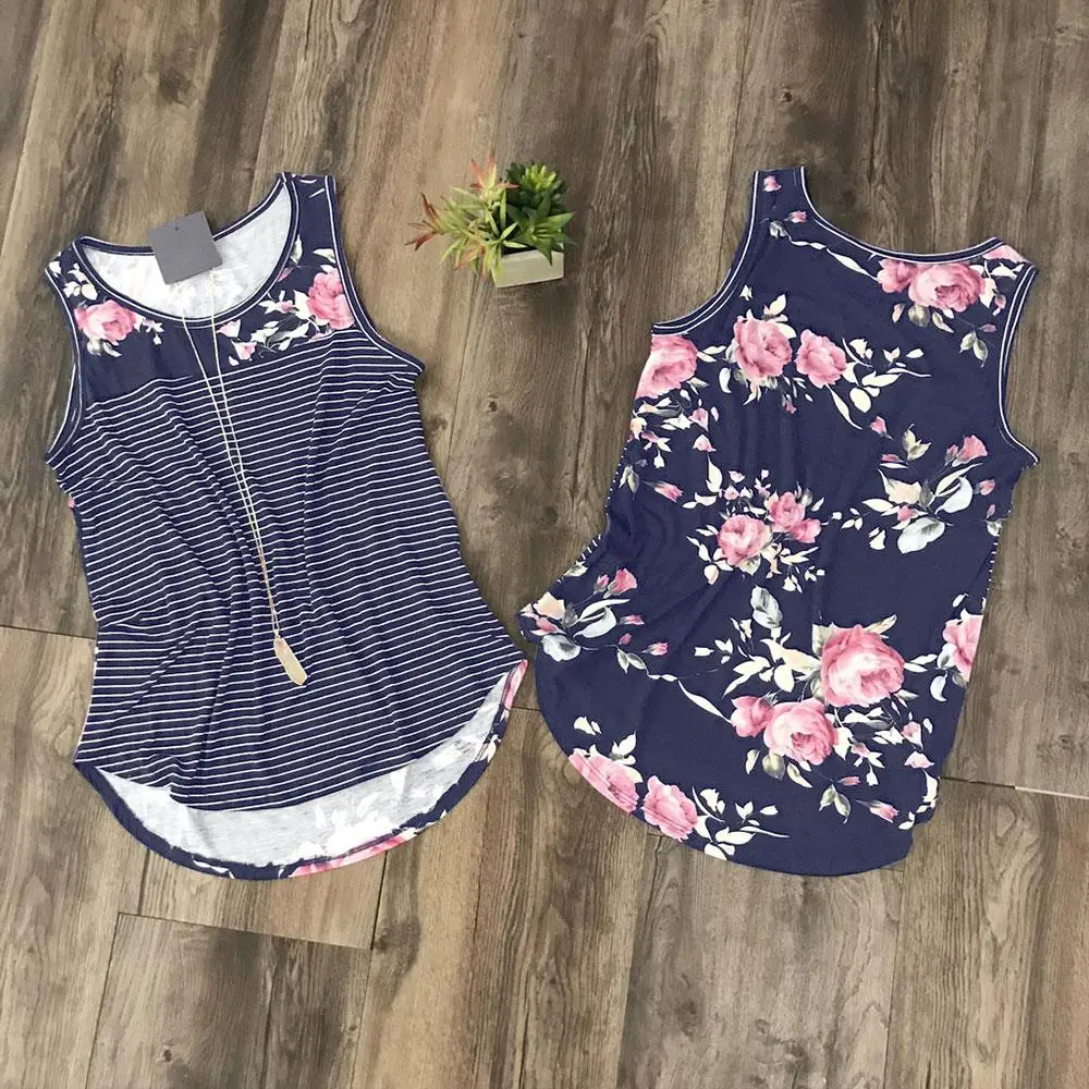 Women Floral Striped Splicing O-Neck Tank 2019 Harajuku Sleveless Vest Top Tee Summer Casual Tanks halter top streetwear Vogue
Women Floral Striped Splicing O-Neck Tank 2019 Harajuku Sleveless Vest Top Tee Summer Casual Tanks halter top streetwear Vogue