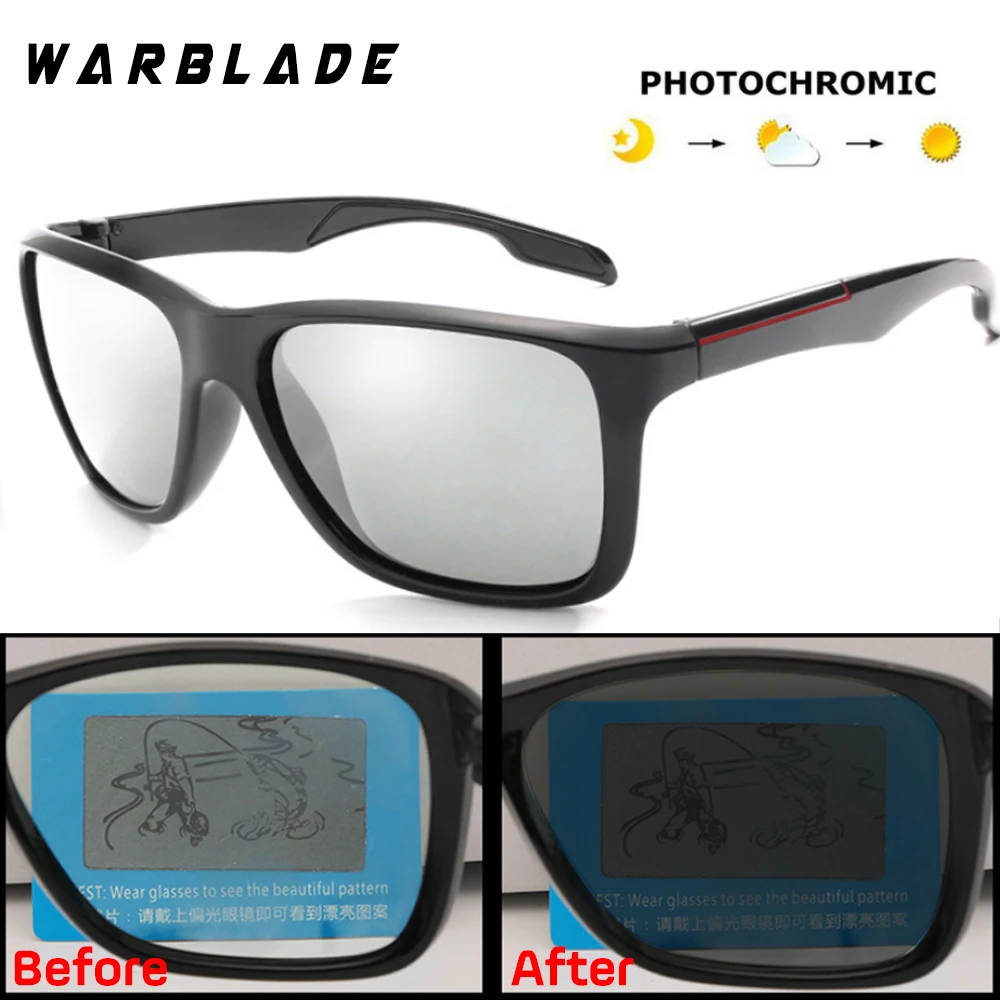 

WarBLade Men Photochromic Sunglasses New HD Polarized Sunglasses Women UV400 Rimless Anti-glare Sun Glasses Gafes de sol