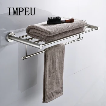 IMPEU Stainless Steel Nickel Brushed Towel Rack With Hooks Modern Brief Style Wall Mounted Towel Rail Bathroom Accessories
IMPEU Stainless Steel Nickel Brushed Towel Rack With Hooks Modern Brief Style Wall Mounted Towel Rail Bathroom Accessories