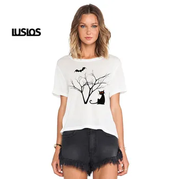 LUS LOS The Cat sit under the tree T-shirt women short sleeve korean style female T-shirt Girls white tee tops
LUS LOS The Cat sit under the tree T-shirt women short sleeve korean style female T-shirt Girls white tee tops