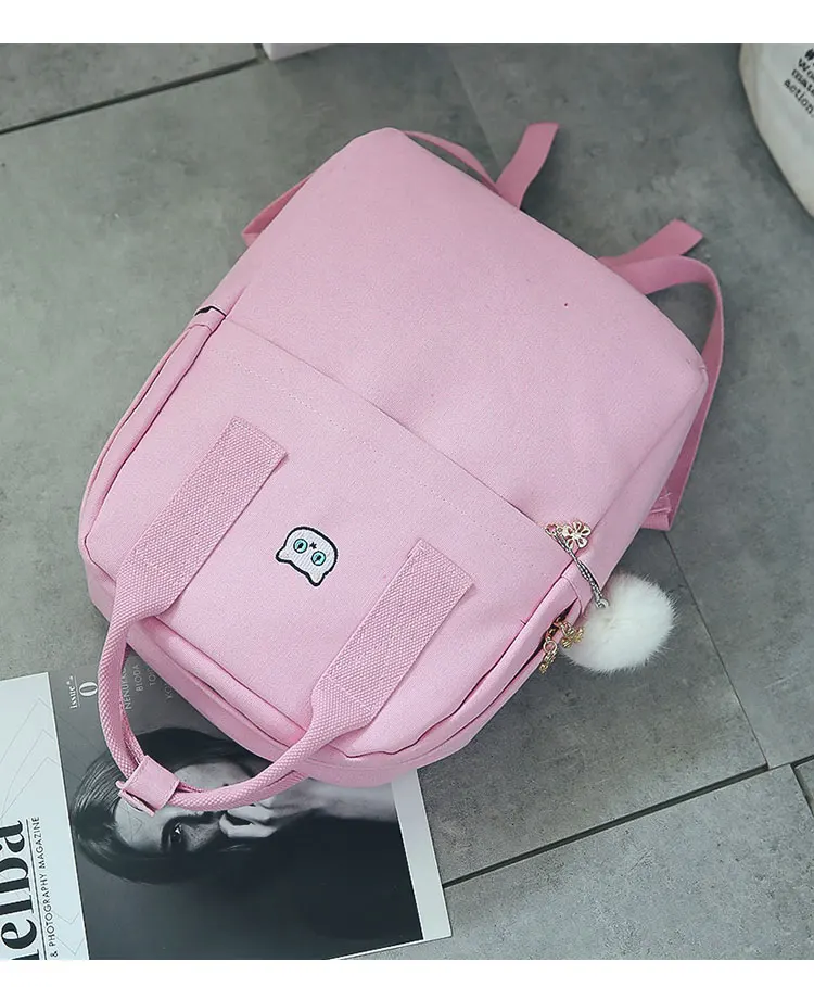 Women Backpack for School Teenagers Girls Vintage Stylish School Bag Ladies Canvas Fabric Backpack Female Bookbag Mochila 1574 40