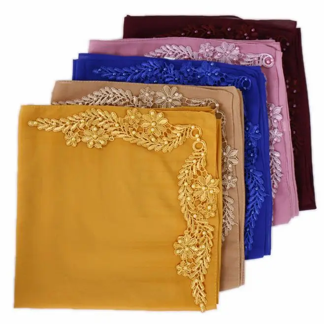 Elegant Floral Women's Chiffon Scarves Hijabs Exquisite Appliques Long Shawl Beaded Muslim Headscarf Islamic Scarves 180x70cm
Elegant Floral Women's Chiffon Scarves Hijabs Exquisite Appliques Long Shawl Beaded Muslim Headscarf Islamic Scarves 180x70cm