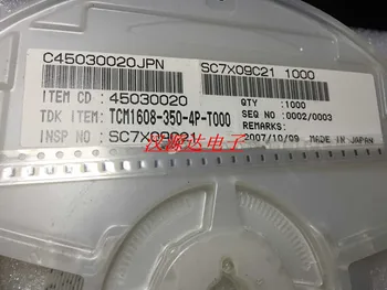 Chip manufacturers TCM1608-350-4P-T TDK common mode inductance / common mode filter 35R 1.6X0.8MM
Chip manufacturers TCM1608-350-4P-T TDK common mode inductance / common mode filter 35R 1.6X0.8MM