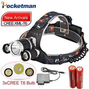 5000LM LED Headlamp XML T6 4 Modes Rechargeable Headlight Head Lamp Spotlight For Hunting+Charger(US EU)+2 PCS 18650
5000LM LED Headlamp XML T6 4 Modes Rechargeable Headlight Head Lamp Spotlight For Hunting+Charger(US EU)+2 PCS 18650