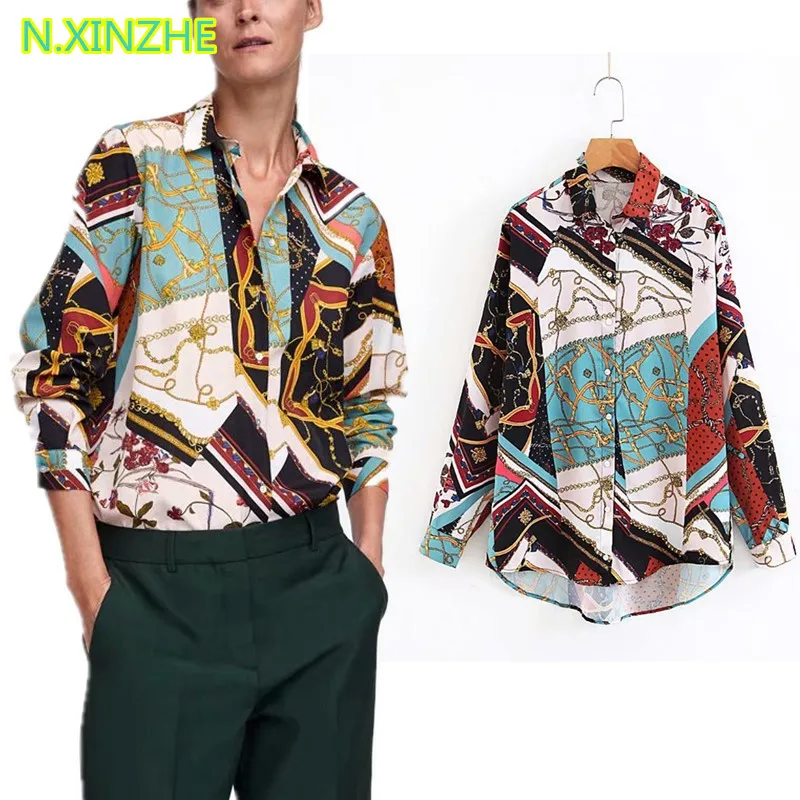 N.XINZHE 2018 women clothing long sleeve lapel print relaxed shirt long Tops Female fashion casual loose blouses C4030
N.XINZHE 2018 women clothing long sleeve lapel print relaxed shirt long Tops Female fashion casual loose blouses C4030