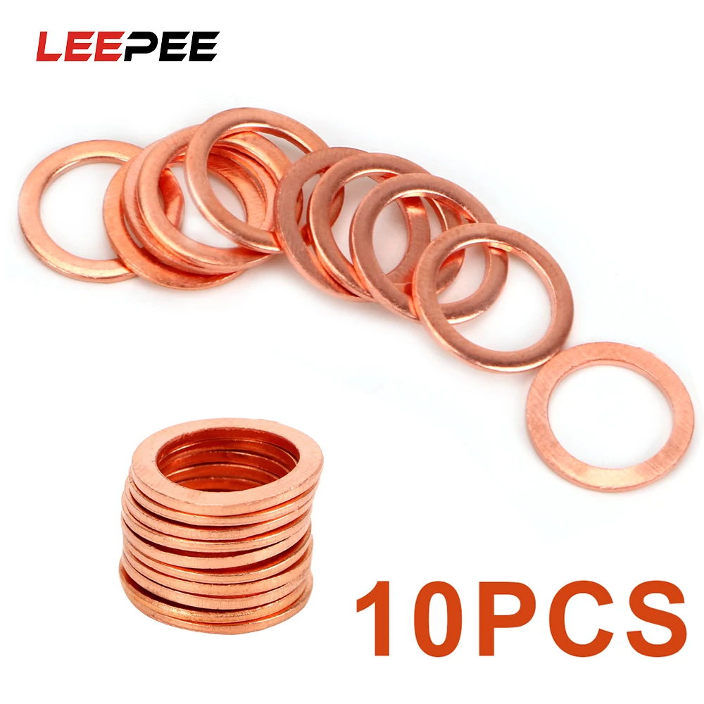 LEEPEE 10 Pieces/Set Sump Plug Oil For Car Truck Vehicle Solid Copper Crush Washers Seal Tools Fasteners Accessories 10*14*1mm
LEEPEE 10 Pieces/Set Sump Plug Oil For Car Truck Vehicle Solid Copper Crush Washers Seal Tools Fasteners Accessories 10*14*1mm