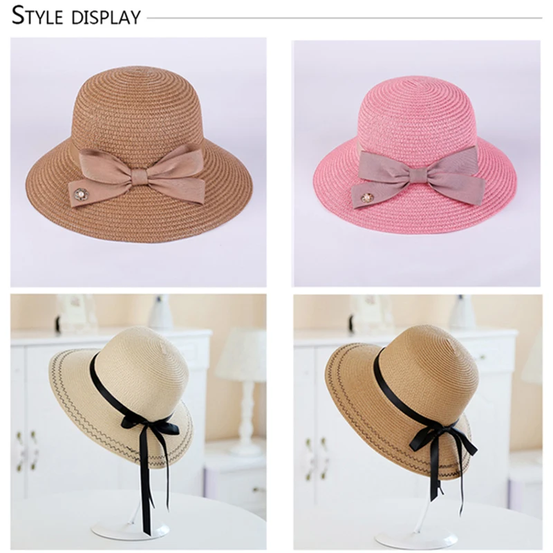 Spring new 2019 women's beach sun protection hat holiday leisure sunshade summer folding basin anti-UV straw | Аксессуары для