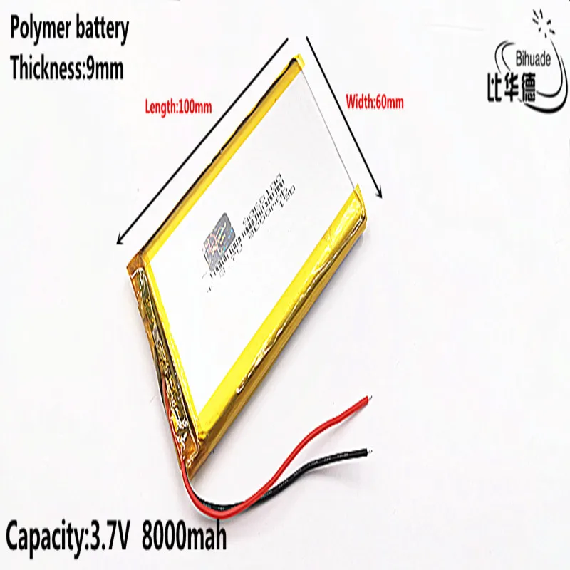 Liter energy battery Good Qulity 3.7V,8000mAH 9060100 Polymer lithium ion / Li-ion battery for tablet pc BANK,GPS,mp3,mp4
Liter energy battery Good Qulity 3.7V,8000mAH 9060100 Polymer lithium ion / Li-ion battery for tablet pc BANK,GPS,mp3,mp4