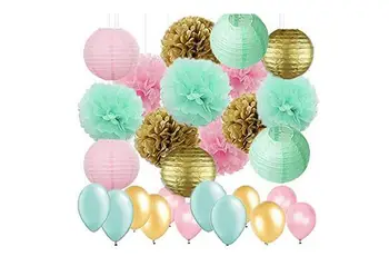 Baby Shower Decor 45pcs/Set Mint Green Gold Pink Tissue Paper Pom Poms Paper Lanterns Latex Balloon Wedding Bridal Shower Decor
Baby Shower Decor 45pcs/Set Mint Green Gold Pink Tissue Paper Pom Poms Paper Lanterns Latex Balloon Wedding Bridal Shower Decor