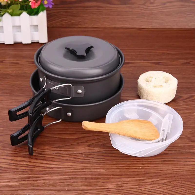 Portable Aluminium Alloy Outdoor Camping Cookware Bowl Pot Big Frying Pan Soup Spoon Clean Sponge Kitchen Tools
Portable Aluminium Alloy Outdoor Camping Cookware Bowl Pot Big Frying Pan Soup Spoon Clean Sponge Kitchen Tools