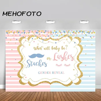 MEHOFOTO Staches or Lashes Gender Reveal Photography Backdrop Pink or Blue Mustaches or Lashes Gold Glitter Party Background
MEHOFOTO Staches or Lashes Gender Reveal Photography Backdrop Pink or Blue Mustaches or Lashes Gold Glitter Party Background