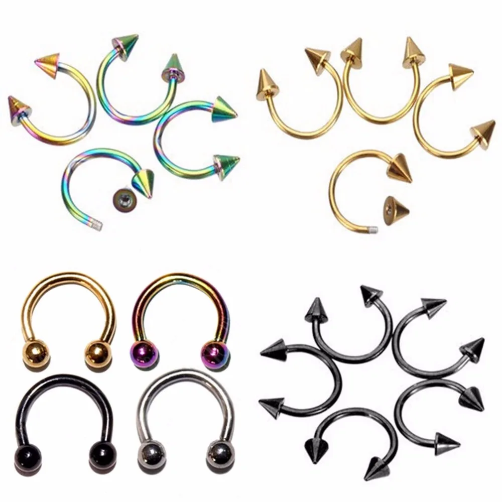 1PC Stainless Steel Nostril Nose Ring Circular Eyebrow Piercing Ball Horseshoe Rings Sharp Round Shape Ring Helix Earring
1PC Stainless Steel Nostril Nose Ring Circular Eyebrow Piercing Ball Horseshoe Rings Sharp Round Shape Ring Helix Earring