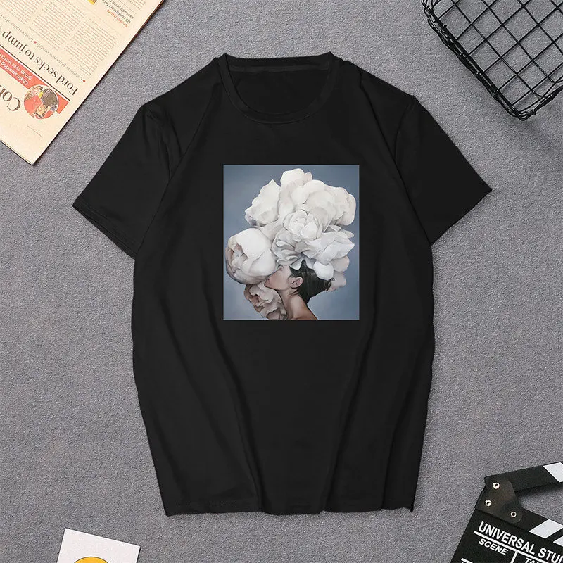 Harajuku Aesthetics Tshirt Women Flower Feather Printing Female T-Shirt Casual Black White Tshirts Fashion Couple Clothes XXL
Harajuku Aesthetics Tshirt Women Flower Feather Printing Female T-Shirt Casual Black White Tshirts Fashion Couple Clothes XXL