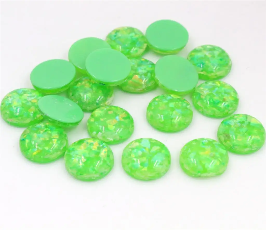 New Fashion 40pcs 12mm Green Colors Built-in metal foil Flat back Resin Cabochons Fit 12mm Cameo Base Cabochons-V1-25
New Fashion 40pcs 12mm Green Colors Built-in metal foil Flat back Resin Cabochons Fit 12mm Cameo Base Cabochons-V1-25