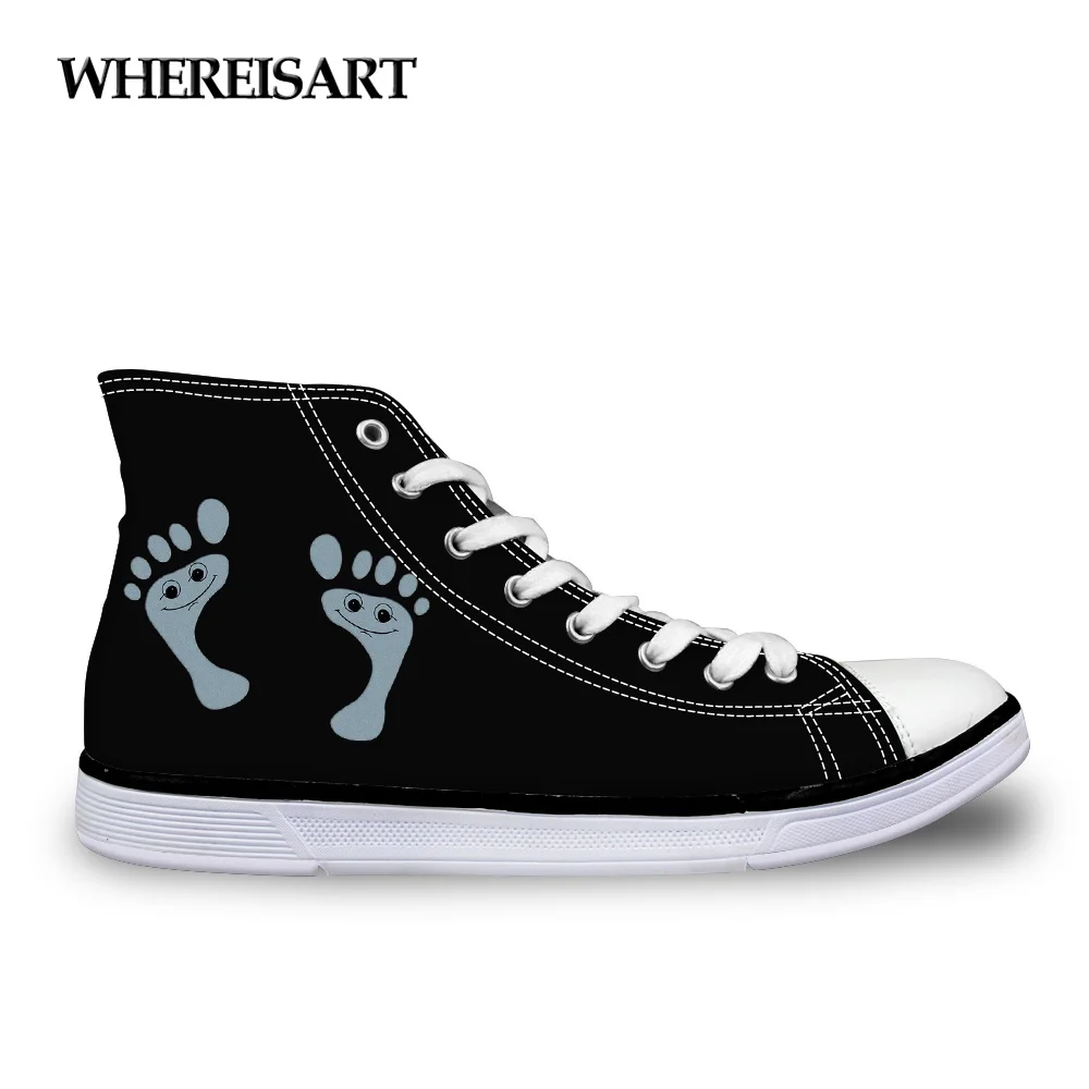 WHEREISART Cute Footprint Printed Women Spring Summer Canvas Shoes High Top Lace-up Vulcanize Shoes for Lady Flats Casual Shoes
WHEREISART Cute Footprint Printed Women Spring Summer Canvas Shoes High Top Lace-up Vulcanize Shoes for Lady Flats Casual Shoes