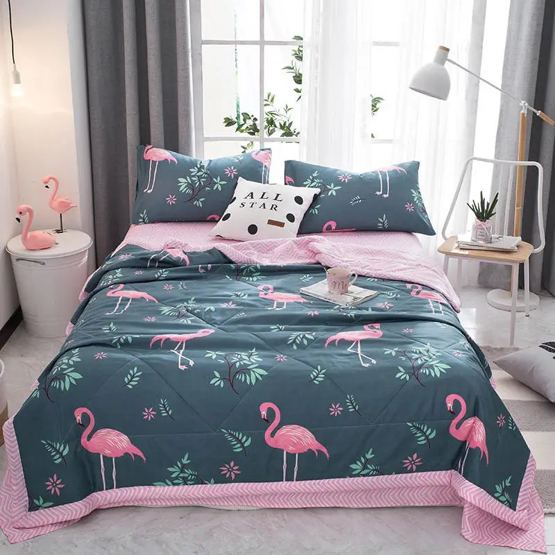 Flamingo Pattern Summer Duvet Thin Quilt & Flat Bed Sheet & Pillowcase Bedding set Soft Skin-friendly Home Textile Wholesale
Flamingo Pattern Summer Duvet Thin Quilt & Flat Bed Sheet & Pillowcase Bedding set Soft Skin-friendly Home Textile Wholesale