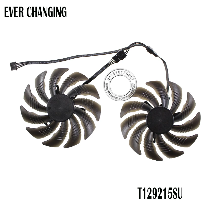 

New 88MM T129215SU 0.50A 4Pin Cooling Fan For Gigabyte GeForce REDEON AORUS RX580/570 GIGABYTE GV-RX5 Video Card Cooler Fans