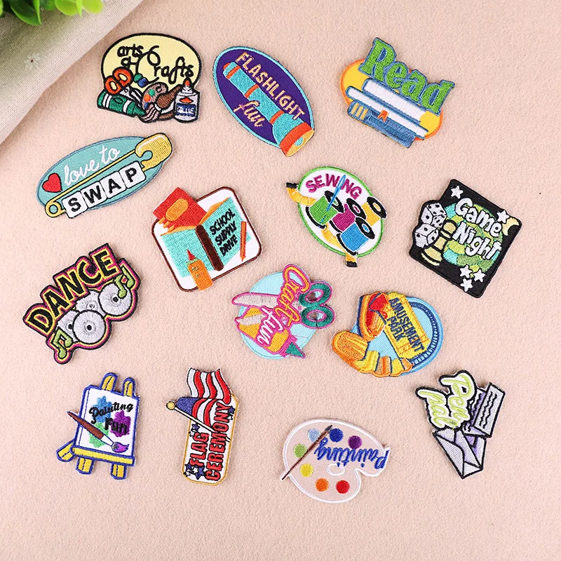 1PC Cartoon Iron on Patches For Clothing Embroidery Badge Text Word Patches For Apparel Bags DIY Accessories
1PC Cartoon Iron on Patches For Clothing Embroidery Badge Text Word Patches For Apparel Bags DIY Accessories