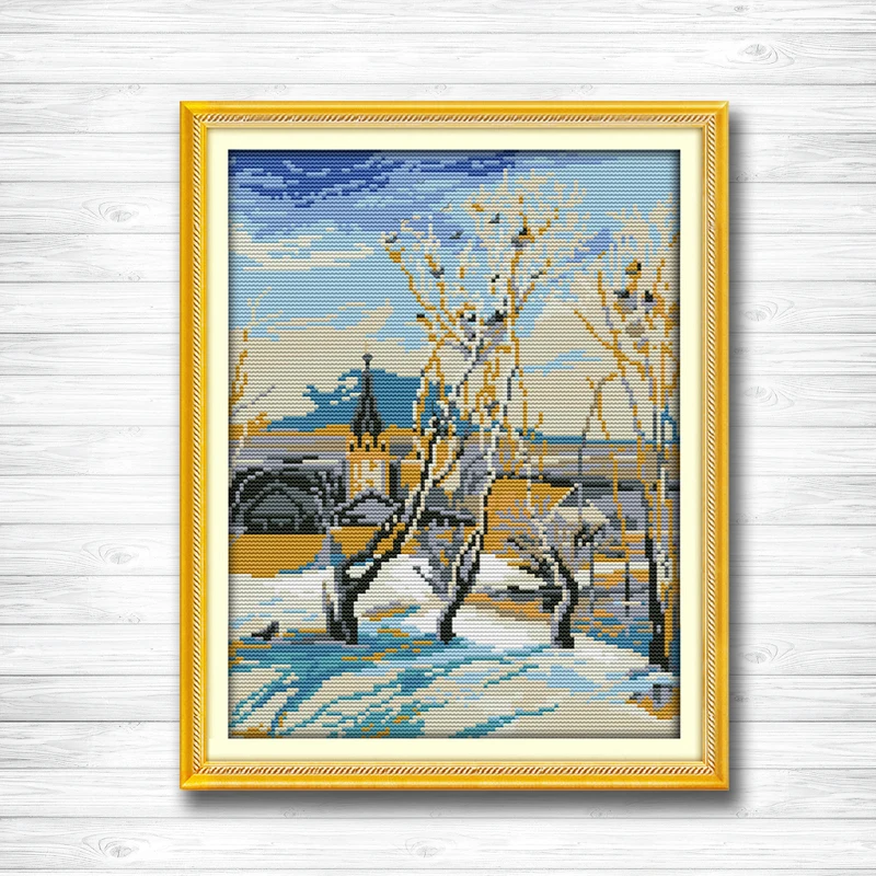 The Afternoon snow winter scenery paintings dmc 14CT 11CT counted cross stitch Needlework Set Embroidery kits Home decor crafts
The Afternoon snow winter scenery paintings dmc 14CT 11CT counted cross stitch Needlework Set Embroidery kits Home decor crafts