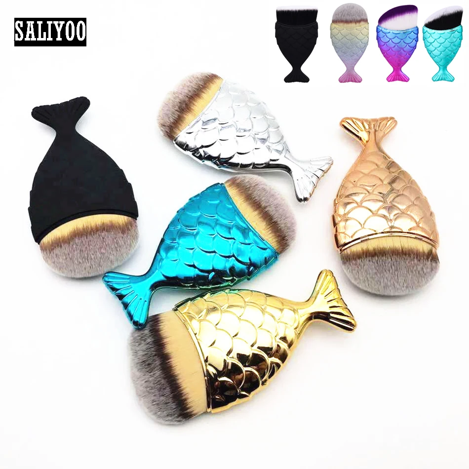 Lovely Mermaid Foundation Makeup Brush Fish Shaped Powder Blusher Cosmetic Makeup Brush Tool Kit Fishtail Bottom Contour Brushes
Lovely Mermaid Foundation Makeup Brush Fish Shaped Powder Blusher Cosmetic Makeup Brush Tool Kit Fishtail Bottom Contour Brushes