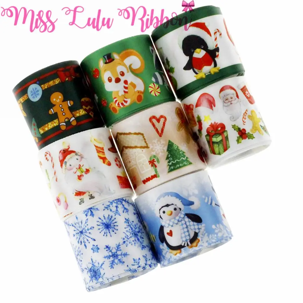 9mm-75mm Christmas Series Elk Patterns Printed Single Face Satin Ribbon Snowflake Cute Cat DIY Hair Bowknots 100yards/roll
9mm-75mm Christmas Series Elk Patterns Printed Single Face Satin Ribbon Snowflake Cute Cat DIY Hair Bowknots 100yards/roll