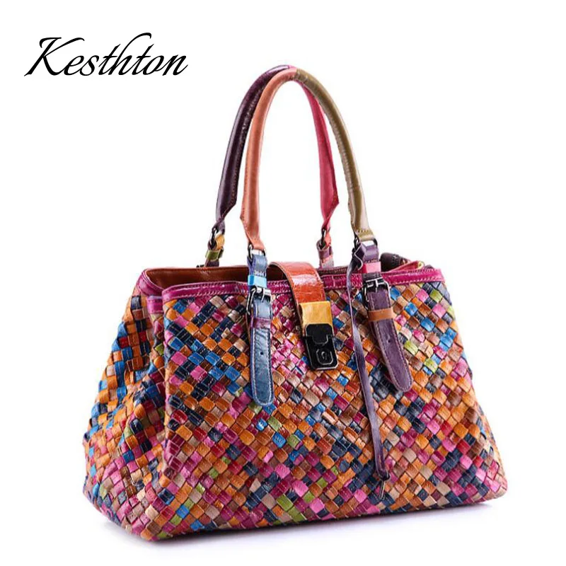 Kesthton European And America women handbags genuine leather knitting female tote bags fashion cow hand bags
Kesthton European And America women handbags genuine leather knitting female tote bags fashion cow hand bags