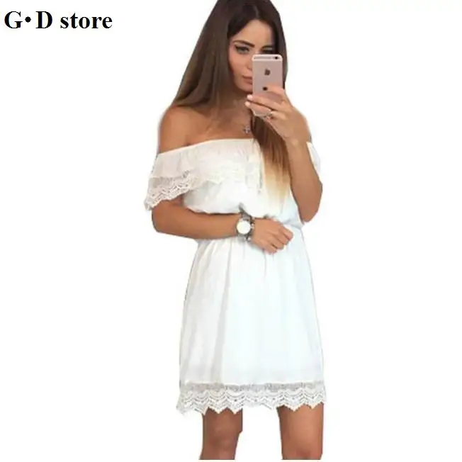 NEW Fashion women Elegant Vintage sweet lace white Dress stylish sexy slash neck casual slim beach Summer Sundress vestidos
NEW Fashion women Elegant Vintage sweet lace white Dress stylish sexy slash neck casual slim beach Summer Sundress vestidos