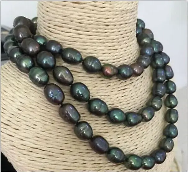 natural 12-13mm south sea black red green pearl necklace 38inch (9.13) 
natural 12-13mm south sea black red green pearl necklace 38inch (9.13)
