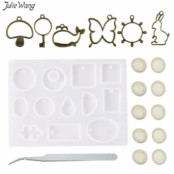 Julie Wang 18pcs/set Silicone Alloy Type Mixed Mold Kit with Tweezers Disposable Gloves Necklace Pendant Charms Diy Tools
Julie Wang 18pcs/set Silicone Alloy Type Mixed Mold Kit with Tweezers Disposable Gloves Necklace Pendant Charms Diy Tools