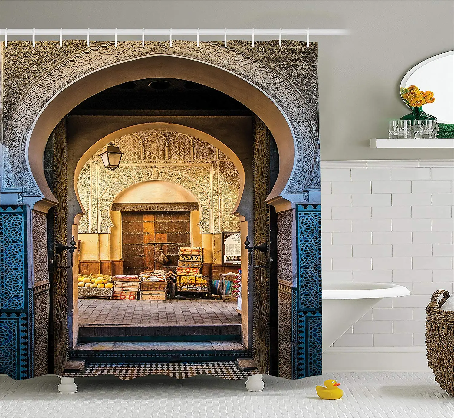 Moroccan Shower Curtain Typical Moroccan Door Old Medina Mediterranean Historical Arch Entrance Photo Bathroom Set Inches Blue
Moroccan Shower Curtain Typical Moroccan Door Old Medina Mediterranean Historical Arch Entrance Photo Bathroom Set Inches Blue