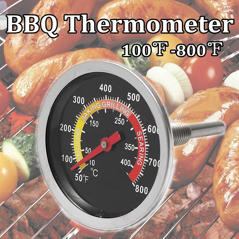 New 50-400 Barbecue BBQ Smoker Grill Stainless Steel Thermometer Temperature Gauge