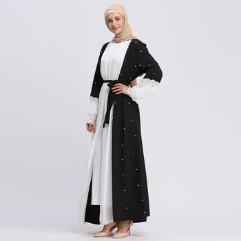 Fashion Women Muslim Cardigan Lace Abaya Dress Patchwork Beading Dubai Turkish Dresses Long Islamic Clothing Moslima Kleding
Fashion Women Muslim Cardigan Lace Abaya Dress Patchwork Beading Dubai Turkish Dresses Long Islamic Clothing Moslima Kleding