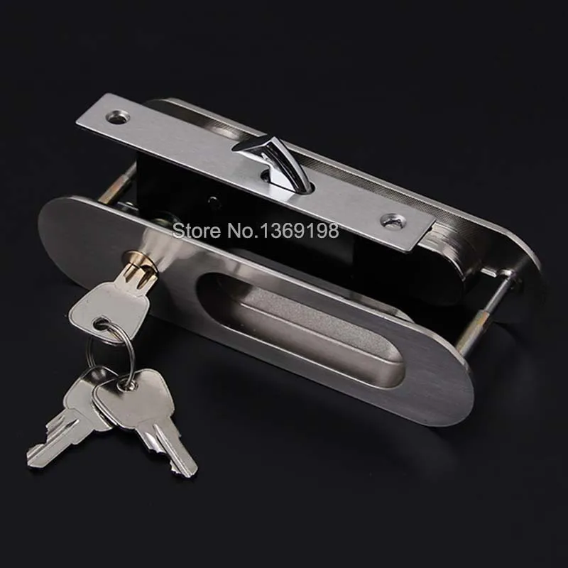 Image High quality Sliding Door Lock Interior Room Door Lock invisible Door Lock balcony Copper Lock Core furniture hardware D413