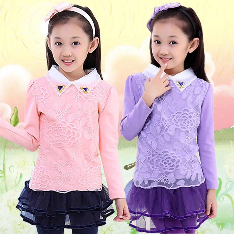 New Kids Spring Autumn Winter Girls Primer Children Sweater Cotton Blouse Lace T-shirt Thin and Thicken Colour
New Kids Spring Autumn Winter Girls Primer Children Sweater Cotton Blouse Lace T-shirt Thin and Thicken Colour