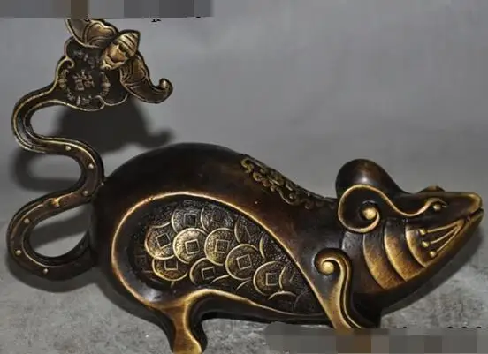 S5405 7"chinese folk fengshui bronze wealth money coin mice mouse Rat Bat Lucky statue
S5405 7"chinese folk fengshui bronze wealth money coin mice mouse Rat Bat Lucky statue