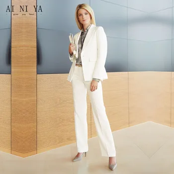 Ivory Women Pant Suit Slim Fit Uniform Designs Formal Style Office Lady Business Work Suits Female Trouser Suits 2 Piece Suits
Ivory Women Pant Suit Slim Fit Uniform Designs Formal Style Office Lady Business Work Suits Female Trouser Suits 2 Piece Suits