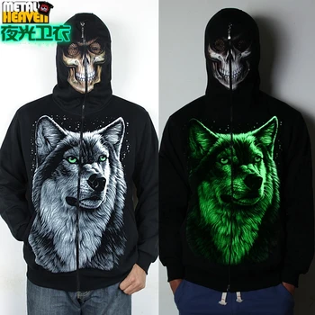 Hot Male 2018 Men Fashion Hoodies Luminous Sweatshirts 3D Wolf Cool Neon Hat Pocket Shirt Men's Clothing Hiphop Zipper Plus Size
Hot Male 2018 Men Fashion Hoodies Luminous Sweatshirts 3D Wolf Cool Neon Hat Pocket Shirt Men's Clothing Hiphop Zipper Plus Size