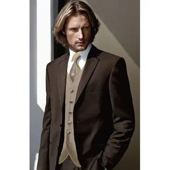 Custom Made Classic Style Two Button Brown Groom Tuxedos Groomsmen Mens Wedding Suits Prom Dress (Jacket+Pants+Vest) A141
Custom Made Classic Style Two Button Brown Groom Tuxedos Groomsmen Mens Wedding Suits Prom Dress (Jacket+Pants+Vest) A141