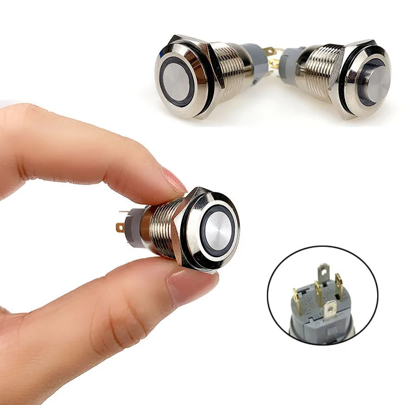 16mm Metal button switch Momentary LED light lamp lighting 3V 5V 6V 12V 24V 36V 48V 110V 220V car waterproof Auto PC motor start
16mm Metal button switch Momentary LED light lamp lighting 3V 5V 6V 12V 24V 36V 48V 110V 220V car waterproof Auto PC motor start
