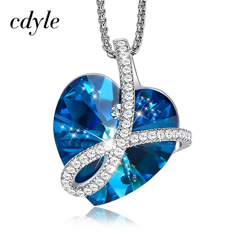 Cdyle Romantic Jewelry LOVE YOU FOREVER Bermuda Blue Crystal Heart Pendant Necklace with Pave Zircon for Her Birthday Gift
Cdyle Romantic Jewelry LOVE YOU FOREVER Bermuda Blue Crystal Heart Pendant Necklace with Pave Zircon for Her Birthday Gift